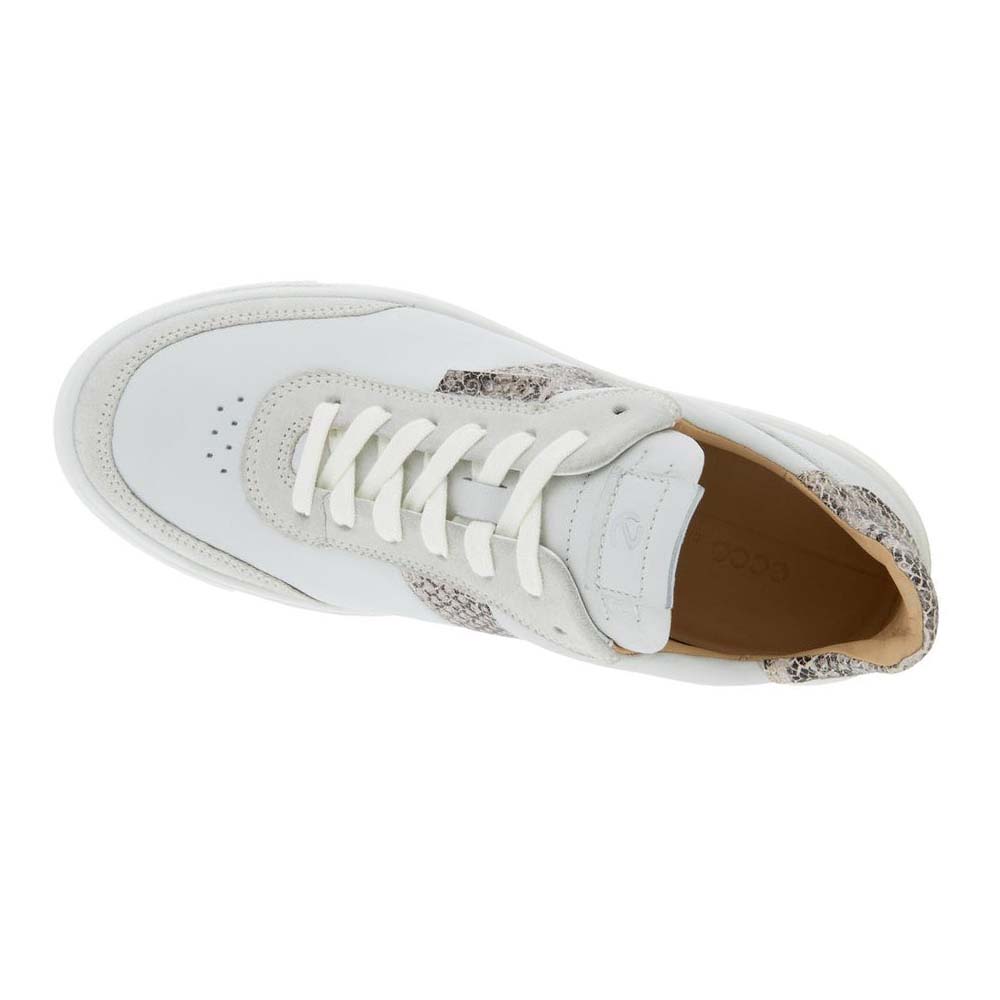 Women's Ecco Street Tray Street Sneakers Grey White | Canada 262AHK